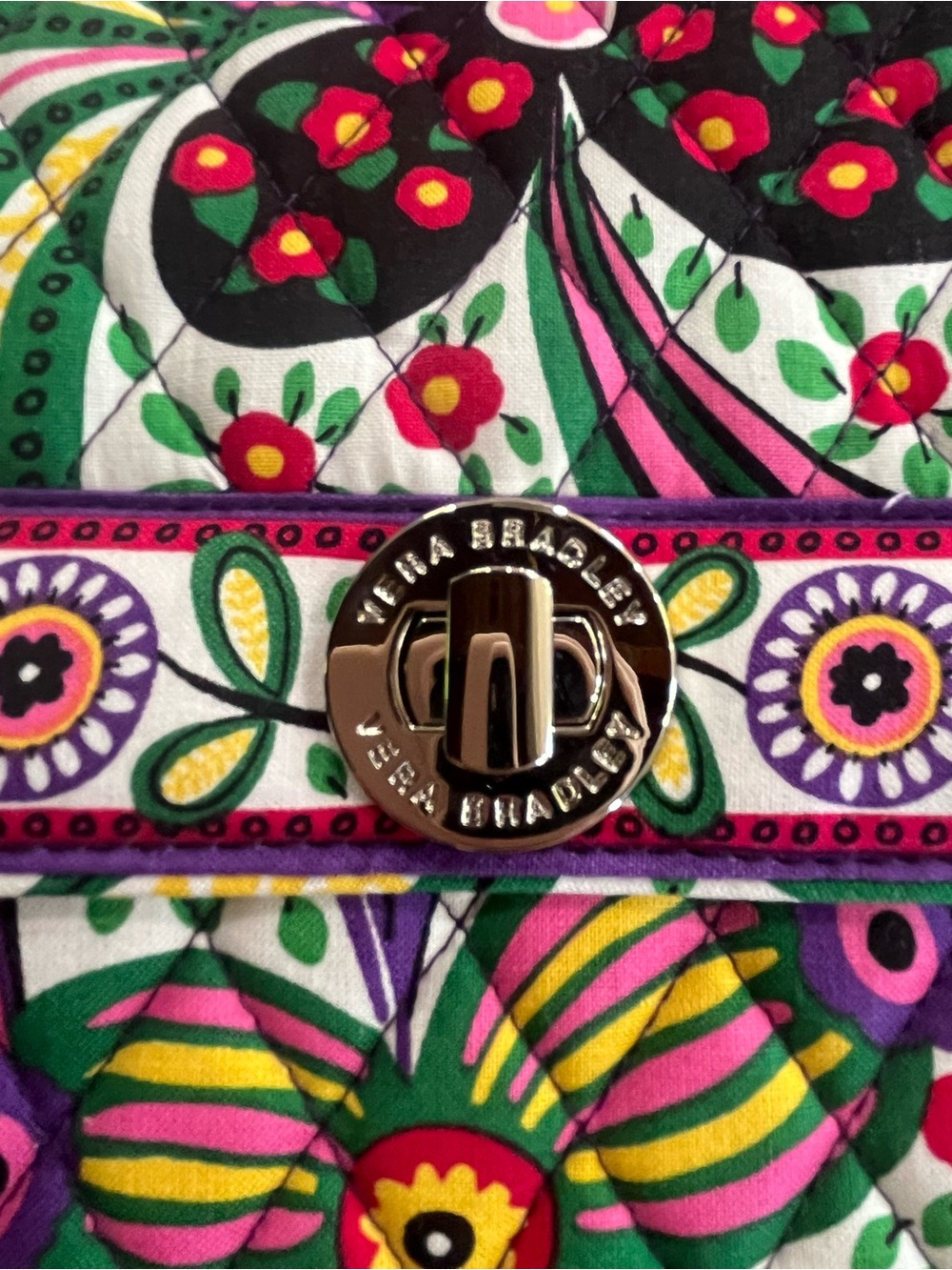 Quilted Floral Top-Handle Satchel in Multicolor - Picture 2 of 12